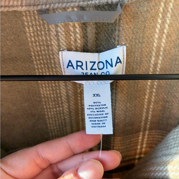 Arizona Jean Company Tan Plaid Cozzy Shirt - Picture 3 of 4